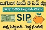 Top 5 Sip Plans Telugu 500 Investment Only